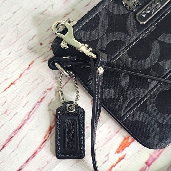 Coach Black Logo Wristlet - Picture 2 of 8